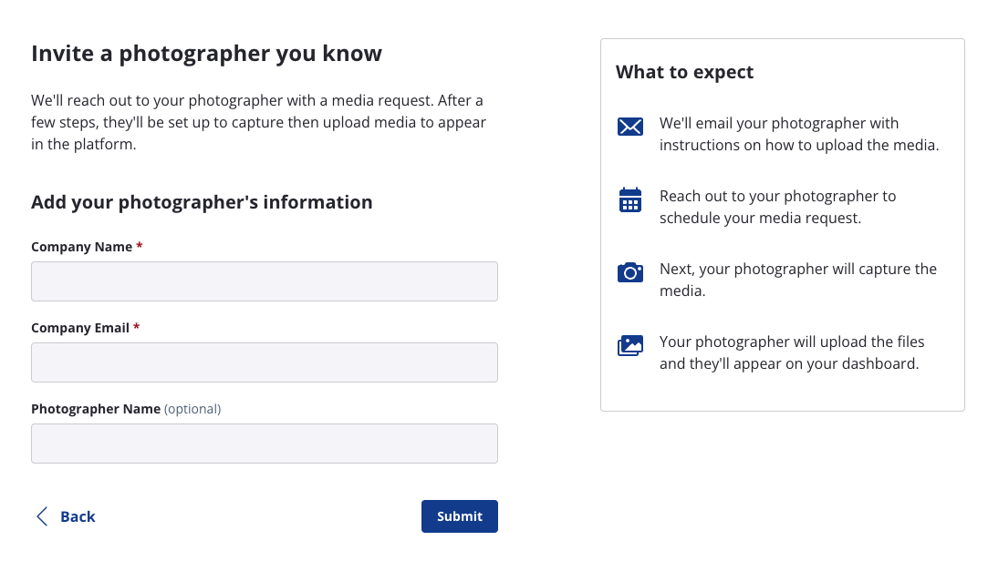 Invite Photographer Invite Photographer